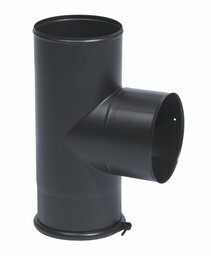 Enkelwandig 100 mm  T-stuk met dop pelletkachel 341459