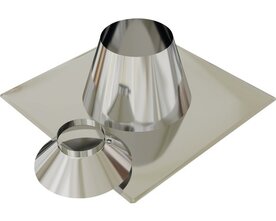 Dubbelwandig 80 mm Dakdoorvoer plat dak + stormkraag  0?-10 481380