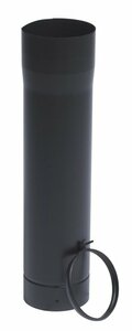 Enkelwandig 153 mm  Schuifbuis 100 cm + klem zwart