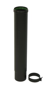 Enkelwandig 80 mm Schuifbuis 50 cm pelletkachel zwart 348549